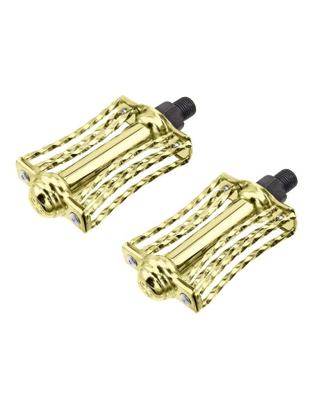 Double Square Twisted Butterfly Pedals 1/2 Gold.